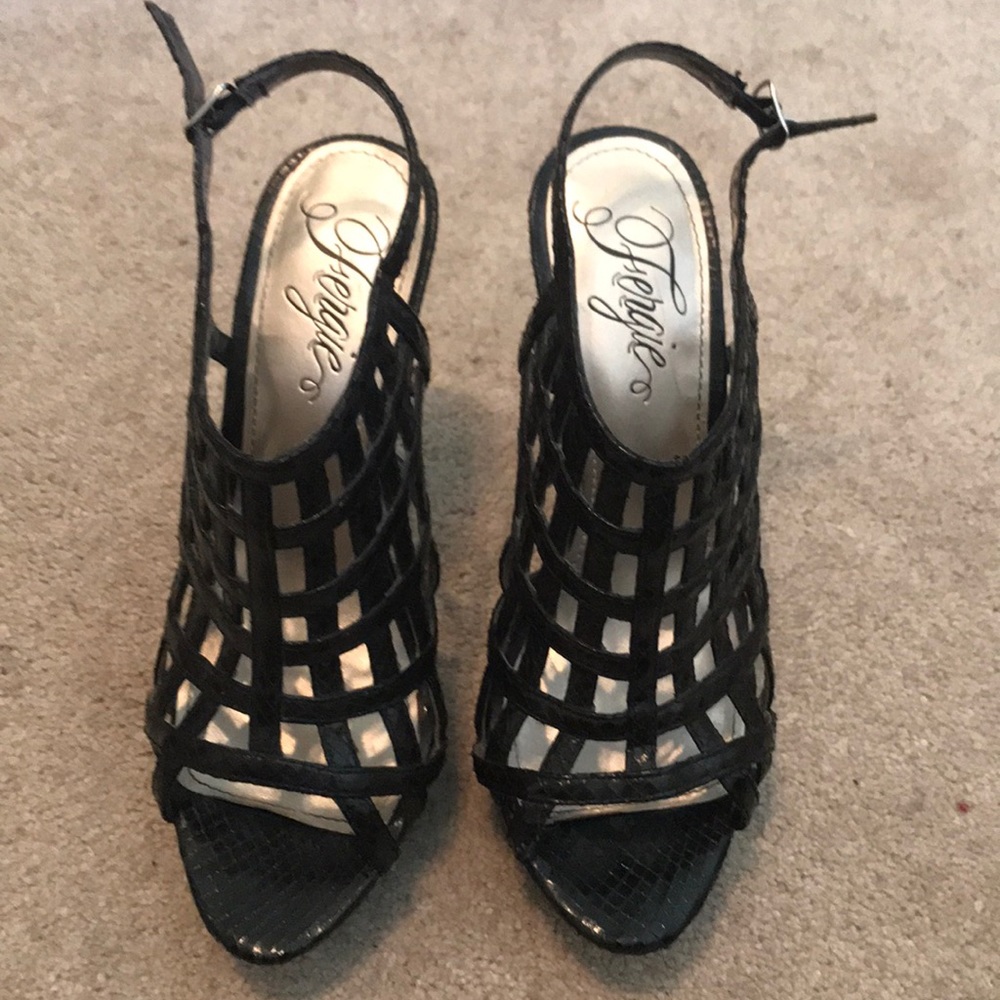 Black strappy heels